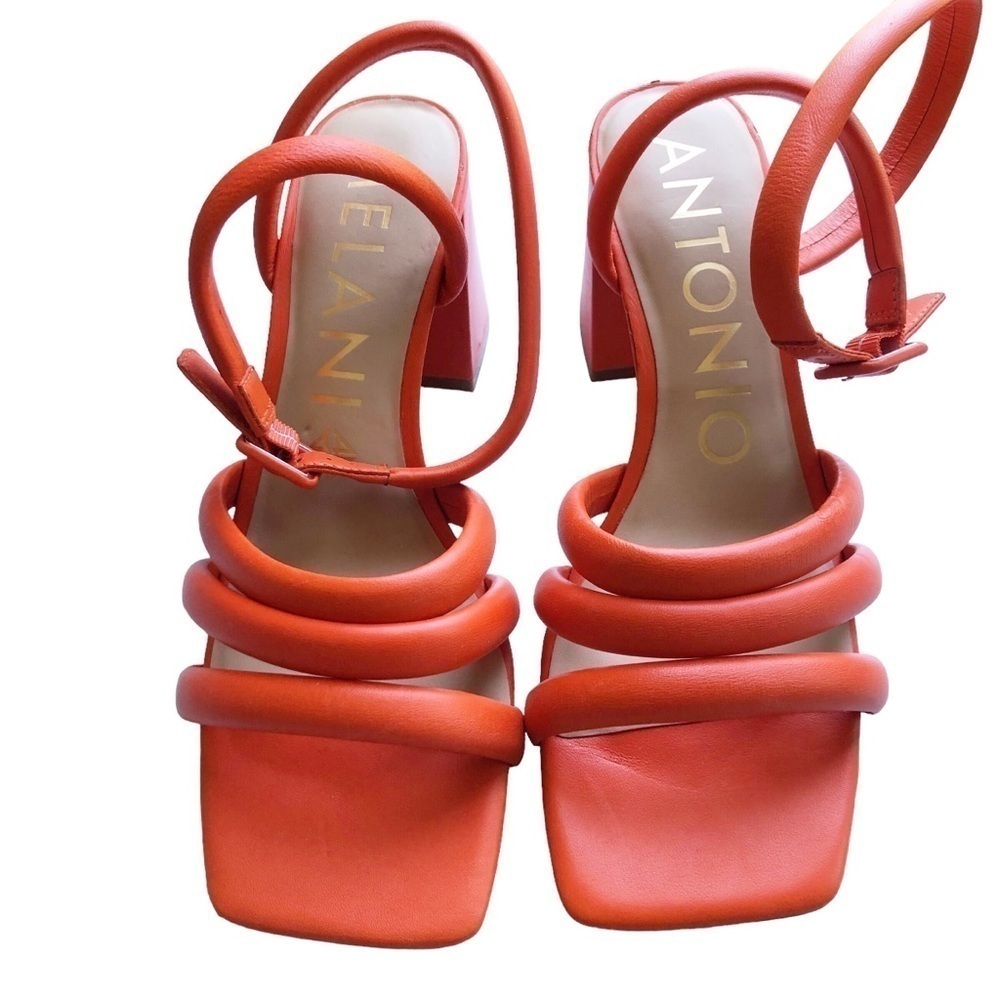 Antonio Melani Natessa Puff Strappy Block Heel Sandals Orange Size 11 NWOT - Picture 3 of 11